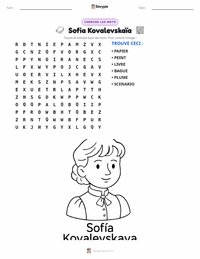 Aperçu de la feuille de travail imprimable Sofía Kovalevskaya