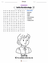 Sofía Kovalevskaya afdrukbare werkblad voorbeeld
