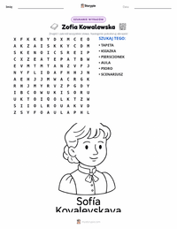 Podgląd drukowalnego arkusza ćwiczeń Sofia Kowalewska