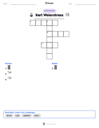 Karl Weierstrass printable worksheet preview
