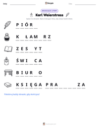 Podgląd drukowalnego arkusza ćwiczeń Karl Weierstrass