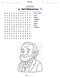 Karl Weierstrass printable worksheet preview