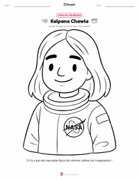Page de coloriage Kalpana Chawla pour les enfants