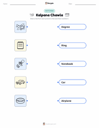 Kalpana Chawla printable worksheet preview