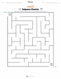 Aperçu de la feuille de travail imprimable Kalpana Chawla