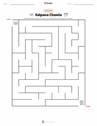 Kalpana Chawla afdrukbare werkblad voorbeeld