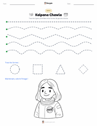 Aperçu de la feuille de travail imprimable Kalpana Chawla