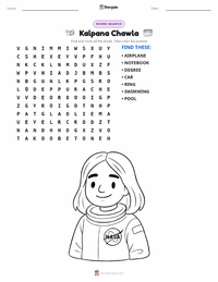 Kalpana Chawla printable worksheet preview