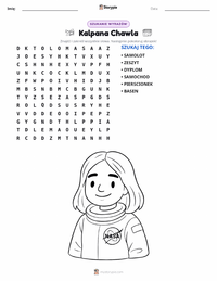 Podgląd drukowalnego arkusza ćwiczeń Kalpana Chawla