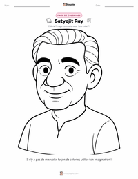 Page de coloriage Satyajit Ray pour les enfants