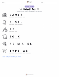 Satyajit Ray printable worksheet preview