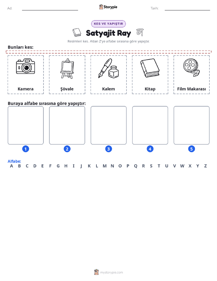 Kes & Yapıştır Alfabe