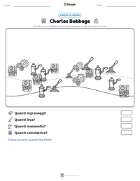 Anteprima della scheda stampabile di Charles Babbage