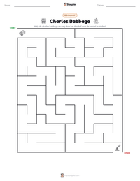 Charles Babbage afdrukbare werkblad voorbeeld