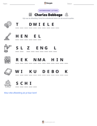 Charles Babbage afdrukbare werkblad voorbeeld