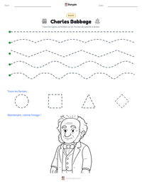 Aperçu de la feuille de travail imprimable Charles Babbage