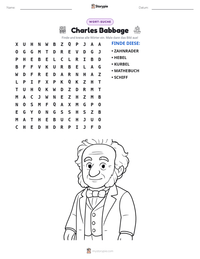 Charles Babbage druckbare Arbeitsblatt Vorschau