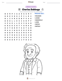 Aperçu de la feuille de travail imprimable Charles Babbage
