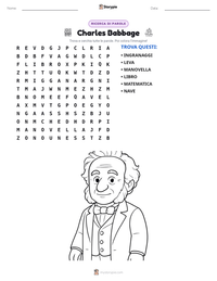 Anteprima della scheda stampabile di Charles Babbage