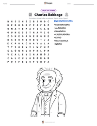 Prévia da folha de atividades imprimível Charles Babbage
