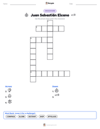Juan Sebastián Elcano printable worksheet preview