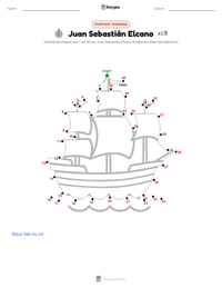 Juan Sebastián Elcano afdrukbare werkblad voorbeeld