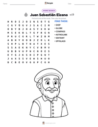 Juan Sebastián Elcano printable worksheet preview