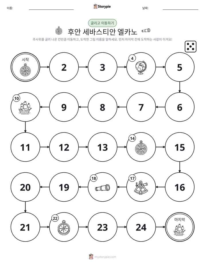 주사위 굴리고 이동하기 게임