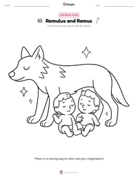 Romulus and Remus coloring page for kids