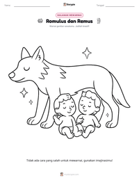 Prabaca lembar kerja cetak Romulus dan Remus