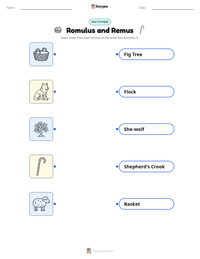 Romulus and Remus printable worksheet for kids