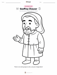 Geoffrey Chaucer coloring page for kids