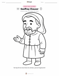 Página para colorear de Geoffrey Chaucer para niños