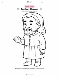 Geoffrey Chaucer çocuklar için boyama sayfası