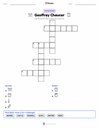 Geoffrey Chaucer printable worksheet preview