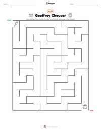 Geoffrey Chaucer printable worksheet preview