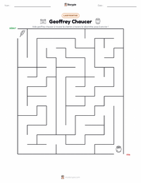 Aperçu de la feuille de travail imprimable Geoffrey Chaucer