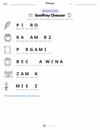 Podgląd drukowalnego arkusza ćwiczeń Geoffrey Chaucer