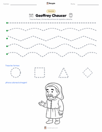 Vista previa de la hoja de trabajo imprimible de Geoffrey Chaucer