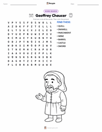 Geoffrey Chaucer printable worksheet preview