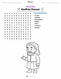 Vista previa de la hoja de trabajo imprimible de Geoffrey Chaucer