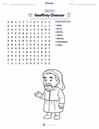 Prabaca lembar kerja cetak Geoffrey Chaucer