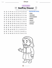 Prévia da folha de atividades imprimível Geoffrey Chaucer