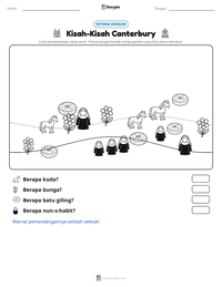Prabaca lembar kerja cetak Kisah-Kisah Canterbury