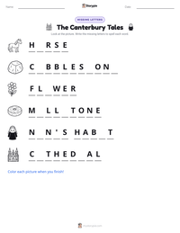The Canterbury Tales printable worksheet preview