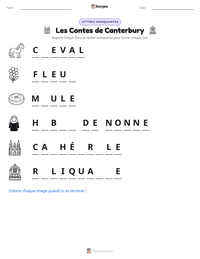 Aperçu de la feuille de travail imprimable Les Contes de Canterbury
