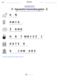 Podgląd drukowalnego arkusza ćwiczeń Opowieści kanterberyjskie