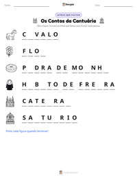 Prévia da folha de atividades imprimível Os Contos da Cantuária