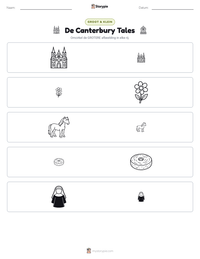 De Canterbury Tales afdrukbare werkblad voorbeeld