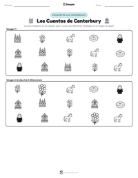 Vista previa de la hoja de trabajo imprimible de Los Cuentos de Canterbury